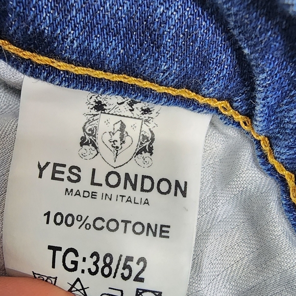 Yes London Jeans Italy Factory Distressed Patch Detail Straight Leg 38 x 29 - Picture 6 of 6
